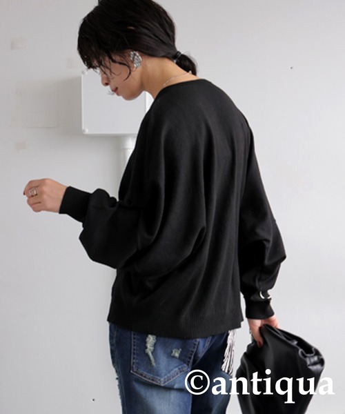 antiqua（アンティカ）の「カシミヤタッチドルマンニット（ニット/セーター・レディース・ターコイズブルー/ナチュラル/杢グレー/パープル/ブラック/ベージュ系その他/グリーン/レッド・ONESIZE）」の13枚目の写真