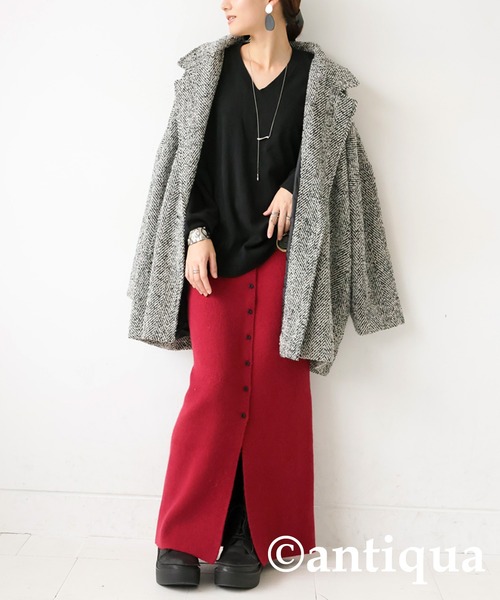 antiqua（アンティカ）の「カシミヤタッチドルマンニット（ニット/セーター・レディース・ターコイズブルー/ナチュラル/杢グレー/パープル/ブラック/ベージュ系その他/グリーン/レッド・ONESIZE）」の17枚目の写真