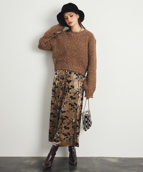 uyu.(ウユ)の「MIX Yarn Short Knit Pullover / MIXヤーンショートニットプルオーバー【uyu./ウユ】(ニット/セーター・レディース・ブラック/ブラウン/レッド・FREE)」の14枚目の写真