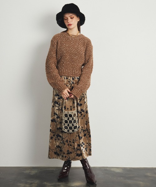 uyu.(ウユ)の「MIX Yarn Short Knit Pullover / MIXヤーンショートニットプルオーバー【uyu./ウユ】(ニット/セーター・レディース・ブラック/ブラウン/レッド・FREE)」の17枚目の写真