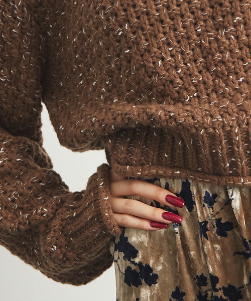uyu.(ウユ)の「MIX Yarn Short Knit Pullover / MIXヤーンショートニットプルオーバー【uyu./ウユ】(ニット/セーター・レディース・ブラック/ブラウン/レッド・FREE)」の21枚目の写真