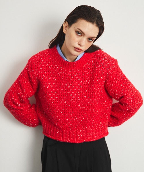 uyu.(ウユ)の「MIX Yarn Short Knit Pullover / MIXヤーンショートニットプルオーバー【uyu./ウユ】(ニット/セーター・レディース・ブラック/ブラウン/レッド・FREE)」の22枚目の写真