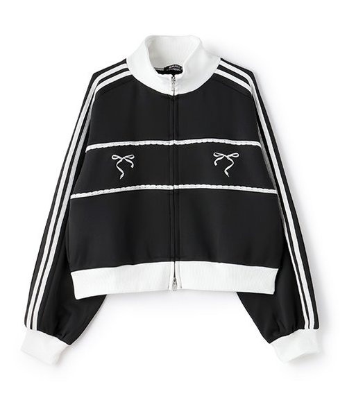 by LOVEiT(バイラビット)の「リボンガーリートラックジャケット(Tシャツ/カットソー・キッズ・ブラック/グレー・120cm/130cm/140cm/150cm/160cm)」の3枚目の写真