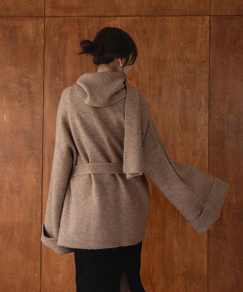 mideal（マイディール）の「multi way middle knit coat / マルチ