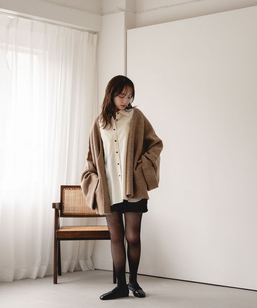 No.702 FILA モーディロイニット꒰*˙꒳˙*꒱の暖かスコート★XL★ mideal（マイディール）の「multi way middle knit coat / マルチ