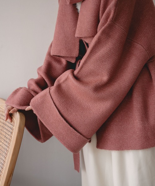 mideal(マイディール)の「multi way middle knit coat / マルチウェイミドルニットコート(カーディガン/ボレロ・レディース・モカ/ピンク系その他・FREE)」の22枚目の写真