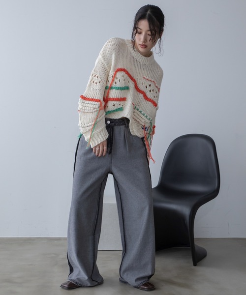 VACANCY（ヴァカンシー）の「インサイドアウトラインデニムパンツ（デニムパンツ・レディース・ブラック/ブルー・SMALL/MEDIUM/LARGE）」の18枚目の写真