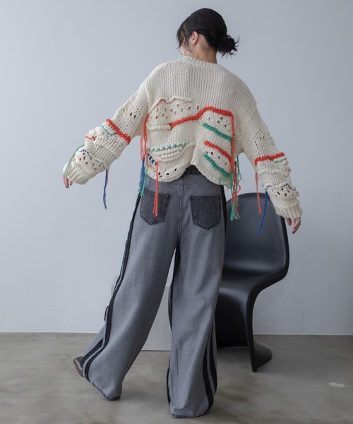 VACANCY（ヴァカンシー）の「インサイドアウトラインデニムパンツ（デニムパンツ・レディース・ブラック/ブルー・SMALL/MEDIUM/LARGE）」の20枚目の写真