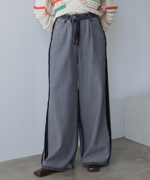 VACANCY（ヴァカンシー）の「インサイドアウトラインデニムパンツ（デニムパンツ・レディース・ブラック/ブルー・SMALL/MEDIUM/LARGE）」の11枚目の写真