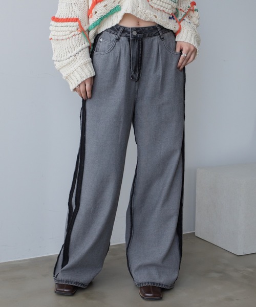 VACANCY（ヴァカンシー）の「インサイドアウトラインデニムパンツ（デニムパンツ・レディース・ブラック/ブルー・SMALL/MEDIUM/LARGE）」の13枚目の写真