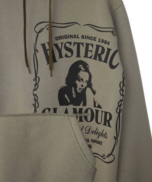 HYSTERIC GLAMOUR（ヒステリックグラマー）の「HYS WHISKY パーカー（パーカー・メンズ・チャコールグレー/ベージュ/カーキ・LARGE/X-LARGE/SMALL/MEDIUM）」の9枚目の写真