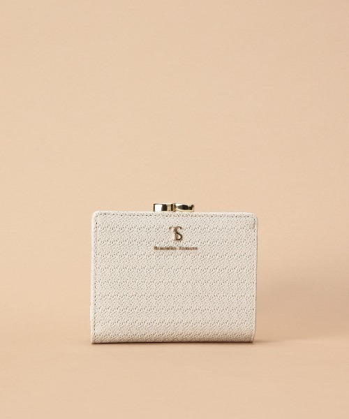 Samantha Thavasa（サマンサタバサ）の「レース調型押し口金折財布（財布・レディース・ピンクベージュ/ブラック/シルバー/オフホワイト・FREE）」の2枚目の写真