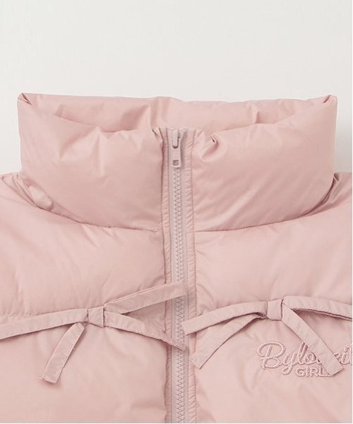 by LOVEiT（バイラビット）の「リボンポイントエコダウン（ブルゾン・キッズ・ピンク/ブラック/アイボリー・160cm/150cm/140cm/130cm/120cm）」の6枚目の写真