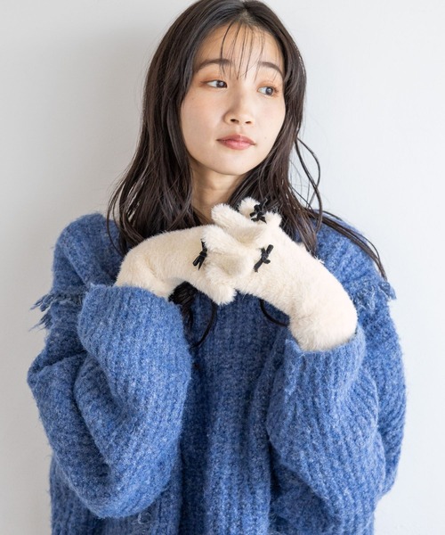 LOWRYS FARM(ローリーズファーム)の「アソートニットグローブ 202047(手袋・レディース・ブラック/ブルー/アイボリー・FREE)」の14枚目の写真