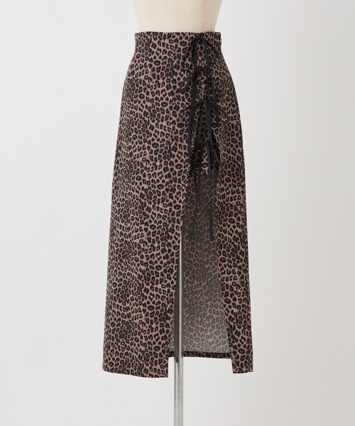 one after another NICE CLAUP（ワンアフターアナザーナイスクラップ）の「リボンレイヤードロングスカート（スカート・レディース・ブラック/アイボリー/レオパード・FREE）」の17枚目の写真