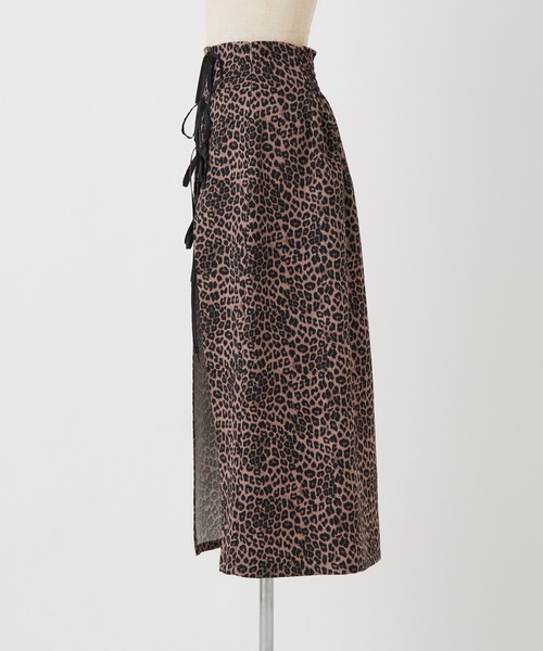 one after another NICE CLAUP（ワンアフターアナザーナイスクラップ）の「リボンレイヤードロングスカート（スカート・レディース・ブラック/アイボリー/レオパード・FREE）」の18枚目の写真