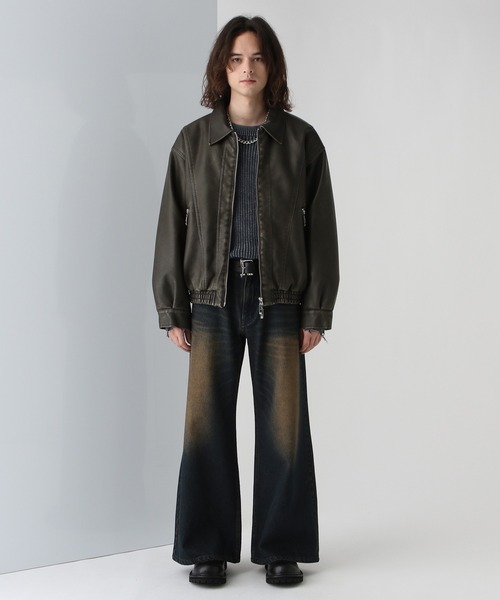 HARE（ハレ）の「ピグメントアゼニットプルオーバー(HARE)（ニット/セーター・メンズ・ブルー/ブラック/ブラウン・FREE）」の9枚目の写真