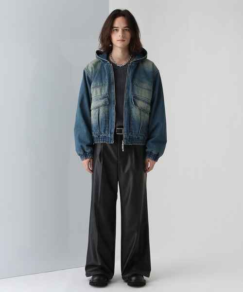 HARE（ハレ）の「ピグメントアゼニットプルオーバー(HARE)（ニット/セーター・メンズ・ブルー/ブラック/ブラウン・FREE）」の7枚目の写真