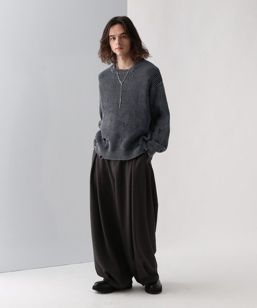 HARE（ハレ）の「ピグメントアゼニットプルオーバー(HARE)（ニット/セーター・メンズ・ブルー/ブラック/ブラウン・FREE）」の18枚目の写真