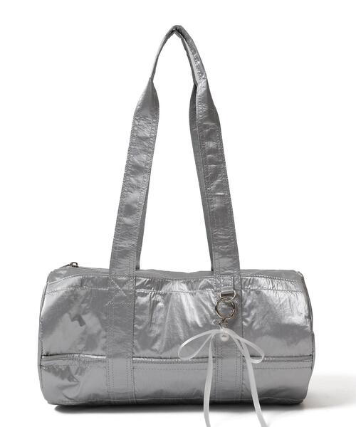 WEGO(ウィゴー)の「WEGO/サテンリボンチャーム付きボストンバッグ(ショルダーバッグ・レディース・シルバー/ピンク/ブラック・FREE)」の10枚目の写真