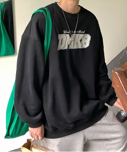 NOWLE（ノウル）の「【NOWLE】ロゴ ワッペン刺繍 裏起毛 スウェット（スウェット・メンズ・オレンジ/グレー/ブラック・MEDIUM/LARGE/X-LARGE）」の15枚目の写真