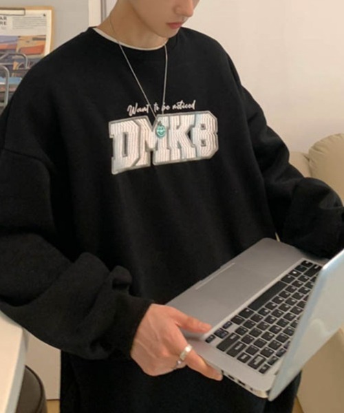 NOWLE（ノウル）の「【NOWLE】ロゴ ワッペン刺繍 裏起毛 スウェット（スウェット・メンズ・オレンジ/グレー/ブラック・MEDIUM/LARGE/X-LARGE）」の18枚目の写真