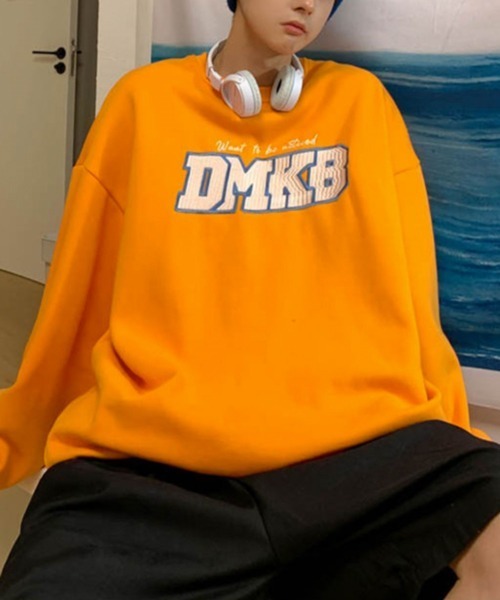 NOWLE（ノウル）の「【NOWLE】ロゴ ワッペン刺繍 裏起毛 スウェット（スウェット・メンズ・オレンジ/グレー/ブラック・MEDIUM/LARGE/X-LARGE）」の4枚目の写真