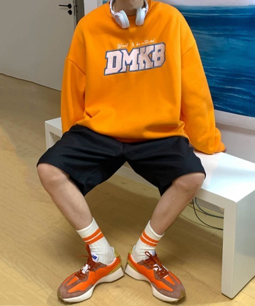 NOWLE（ノウル）の「【NOWLE】ロゴ ワッペン刺繍 裏起毛 スウェット（スウェット・メンズ・オレンジ/グレー/ブラック・MEDIUM/LARGE/X-LARGE）」の14枚目の写真