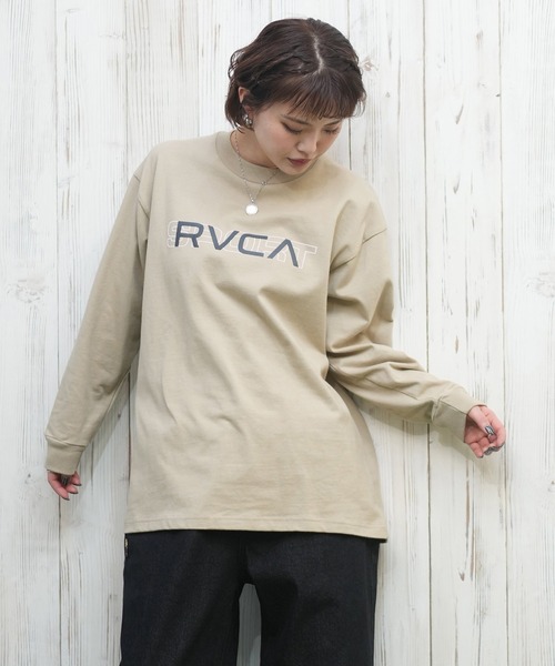RVCA(ルーカ)の「RVCA/ルーカ シンプルロゴ/ロンT BF043-050(Tシャツ/カットソー・レディース・スミクロ/ベージュ/ホワイト・L/M)」の3枚目の写真
