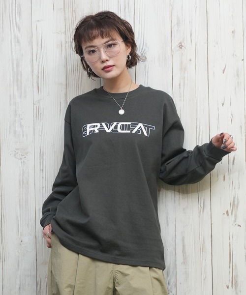 RVCA(ルーカ)の「RVCA/ルーカ シンプルロゴ/ロンT BF043-050(Tシャツ/カットソー・レディース・スミクロ/ベージュ/ホワイト・L/M)」の11枚目の写真