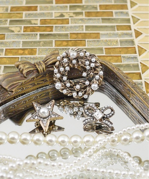 セール】アンティークビジューウィンターブローチセット（ブローチ