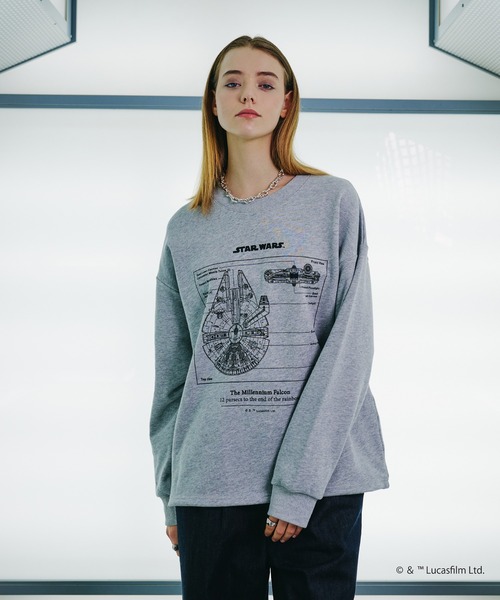 selle glant（セレグランテ）の「【STAR WARS / スター・ウォーズ】ASSORTED GRAPHIC CREWNECK SWEATSHIRT/ アソートグラフィッククルーネックスウェット（スウェット・メンズ・グレー/ブラック・LARGE/MEDIUM/SMALL）」の7枚目の写真