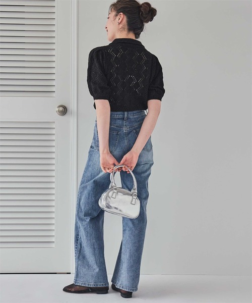 titivate（ティティベイト）の「透かし編みパフスリーブニットトップス（ニット/セーター・レディース・ブラック/アイボリー/ホワイト系その他・L/M/S）」の9枚目の写真