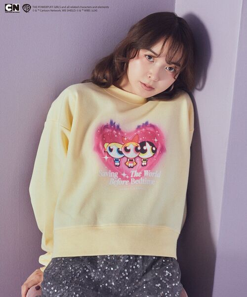earth music&ecology（アースミュージックアンドエコロジー）の「The Powerpuff Girls/emaeSスウェット（スウェット・レディース・ライトグレー/イエロー・FREE）」の17枚目の写真
