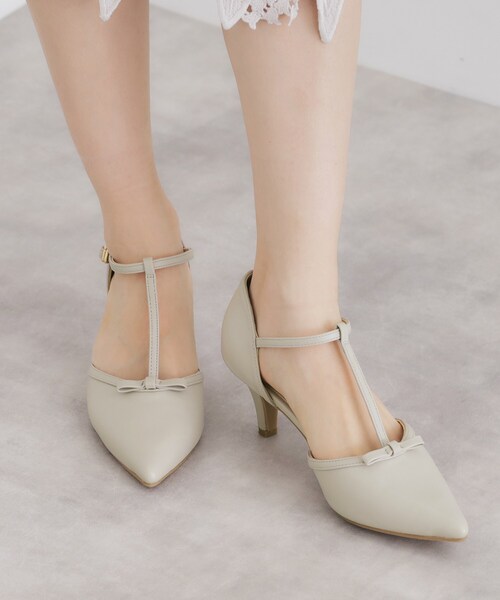 index（インデックス）の「リボンストラップパンプス（パンプス・レディース・ホワイト系7/ベージュ/ブラック・02/01/03）」の4枚目の写真