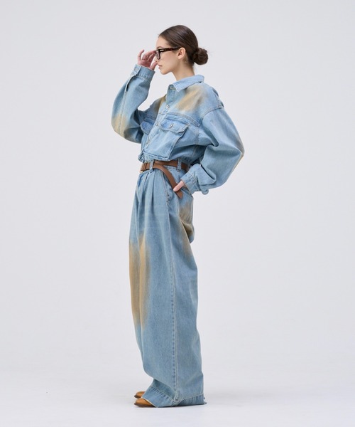 soerte(ソエルテ)の「Mud dyeing vintage like denim jacket / マッドダイイングヴィンテージライクデニムジャケット(デニムジャケット・メンズ・ライトブルー/ブラック・1/3/2)」の11枚目の写真