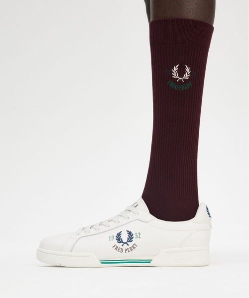 FRED PERRY（フレッドペリー）の「Chosen by Champions Socks／刺繍ロゴソックス（ソックス/靴下・メンズ・マルーン/ベージュ・4-6/6-8）」の4枚目の写真