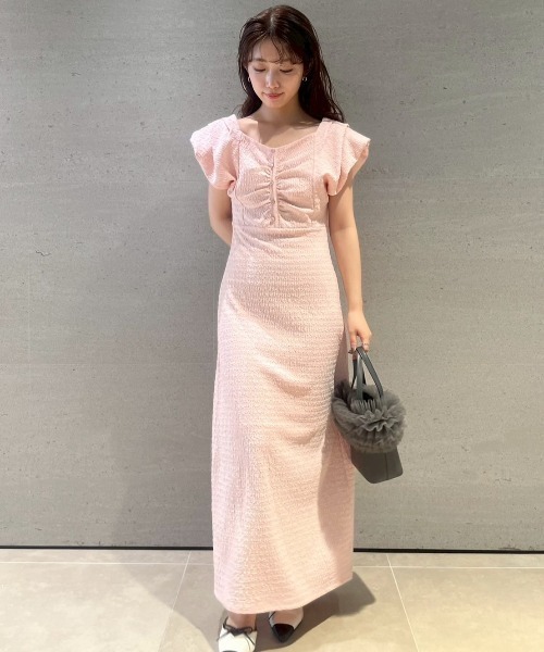 LILY BROWN（リリーブラウン）の「2WAYカットジャガードワンピース