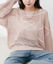 コード刺繍透かしプルオーバー