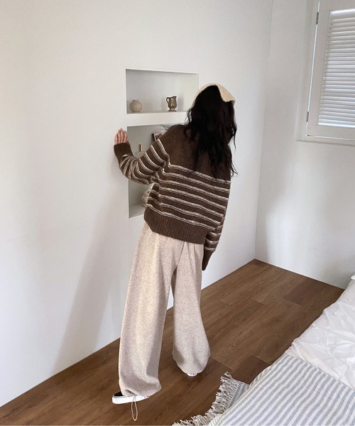 by muni:r（バイ ムニール）の「ウールブックルカチーフ（キャップ・レディース・ブラック/ベージュ・ONE SIZE）」の13枚目の写真