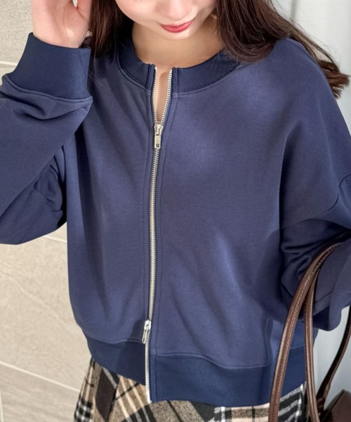 clear（クリア）の「ダブルジップカットソートップス[大人 カジュアル 韓国 ファッション 着回し抜群] ≪2025SS新作≫（Tシャツ/カットソー・レディース・ネイビー/ブルー/アイボリー/ラベンダー/オートミール・F）」の4枚目の写真