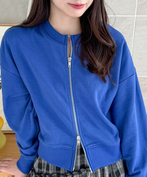 clear（クリア）の「ダブルジップカットソートップス[大人 カジュアル 韓国 ファッション 着回し抜群] ≪2025SS新作≫（Tシャツ/カットソー・レディース・ネイビー/ブルー/アイボリー/ラベンダー/オートミール・F）」の5枚目の写真