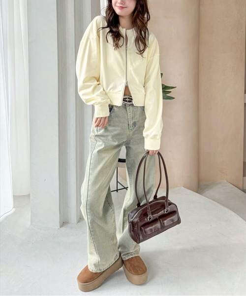 clear（クリア）の「ダブルジップカットソートップス[大人 カジュアル 韓国 ファッション 着回し抜群] ≪2025SS新作≫（Tシャツ/カットソー・レディース・ネイビー/ブルー/アイボリー/ラベンダー/オートミール・F）」の8枚目の写真