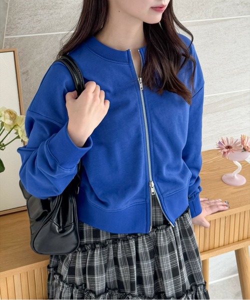 clear（クリア）の「ダブルジップカットソートップス[大人 カジュアル 韓国 ファッション 着回し抜群] ≪2025SS新作≫（Tシャツ/カットソー・レディース・ネイビー/ブルー/アイボリー/ラベンダー/オートミール・F）」の12枚目の写真