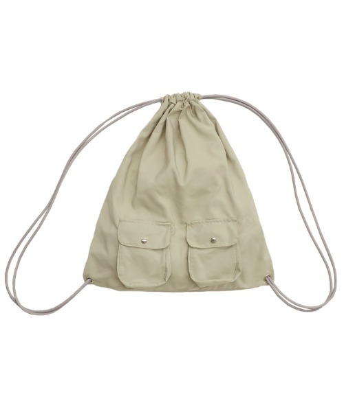 select MOCA（セレクトモカ）の「【ZOZO限定】ダブルポケットナップサック（バックパック/リュック・レディース・グレイッシュベージュ/ブラック・FREE）」の7枚目の写真