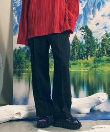 UNISEX》Wool Mix Continuous Tow-Tuck Wide Pants/ウールミックス