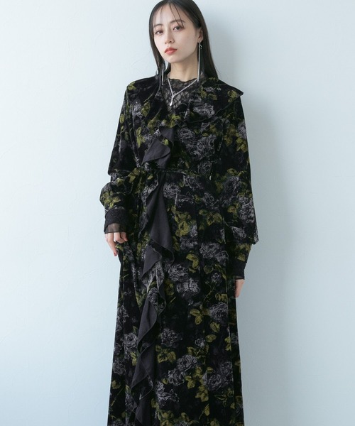 HARE（ハレ）の「レトロフラワーフリルワンピース(HARE