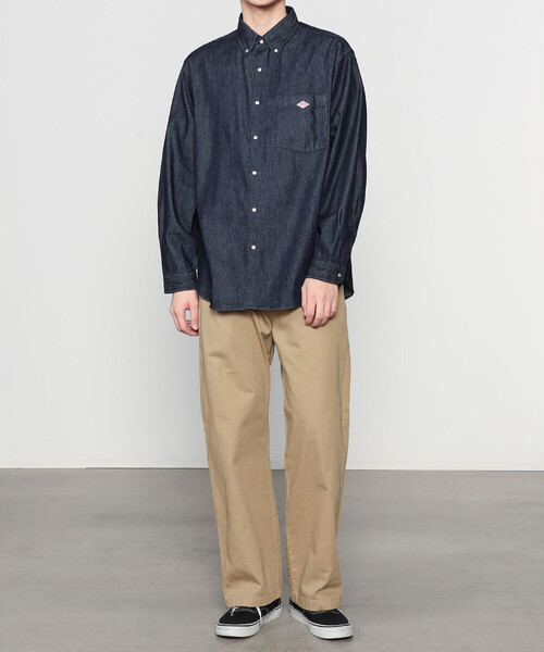 GYMPHLEX（ジムフレックス）の「Gymphlex | ルーズチノ ストレートパンツ MEN（チノパンツ・メンズ・ベージュ/チャコール・L/M）」の3枚目の写真