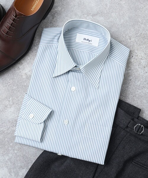NOLLEY’S(ノーリーズ)の「スーピマコットン ハイカウントレギュラーカラー ドレスシャツ 25SS(シャツ/ブラウス・メンズ・ホワイト系その他/サックスブルー/グリーン系その他・S/M/L/XL)」の2枚目の写真