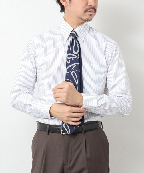 NOLLEY’S(ノーリーズ)の「スーピマコットン ハイカウントレギュラーカラー ドレスシャツ 25SS(シャツ/ブラウス・メンズ・ホワイト系その他/サックスブルー/グリーン系その他・S/M/L/XL)」の4枚目の写真